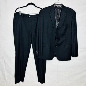 Men's Black Two-Piece Suit Jacket & Trousers